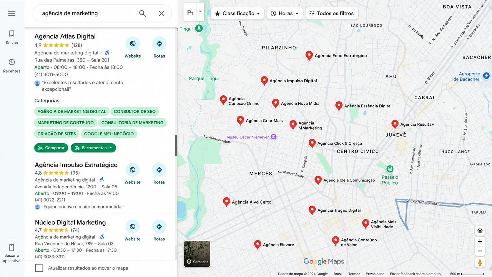 Como aparecer no topo do Google Maps em Curitiba Assessoria Atlas